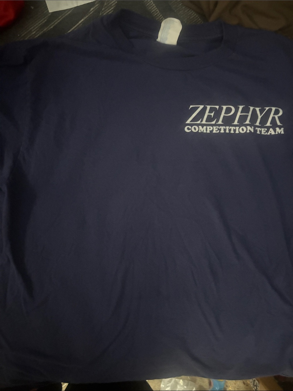 Zephyr Men's Navy Short-Sleeve Crew T-Shirt with White Logo